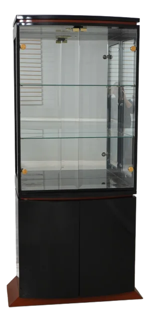 Henredon Modern Design Black Lacquer Display Cabinet