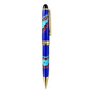 David Rosales Gemstone Pen Southwest Native American Lapis Turquoise Ruby For Sale
