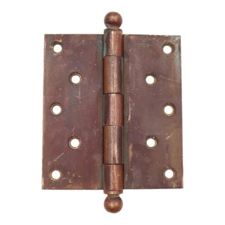 Vintage 4.5 X 5 In. Bronze Ball Tip Butt Door Hinge For Sale