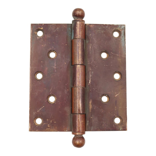 Vintage 4.5 X 5 In. Bronze Ball Tip Butt Door Hinge For Sale