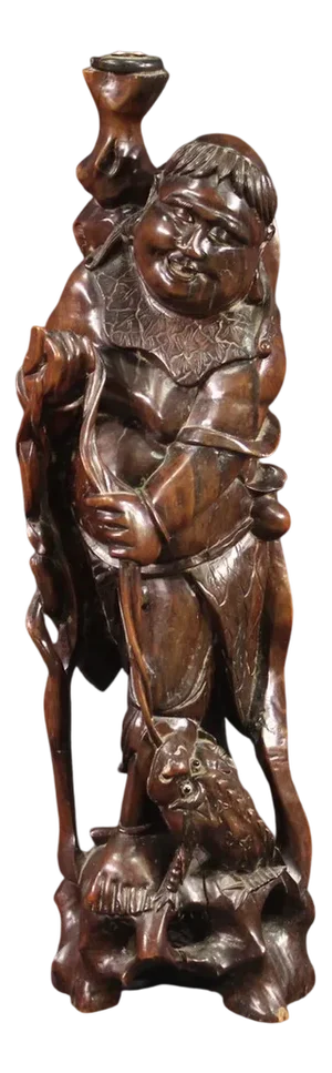 Asian Artist, Fisherman with Fish, 1960, Wood
