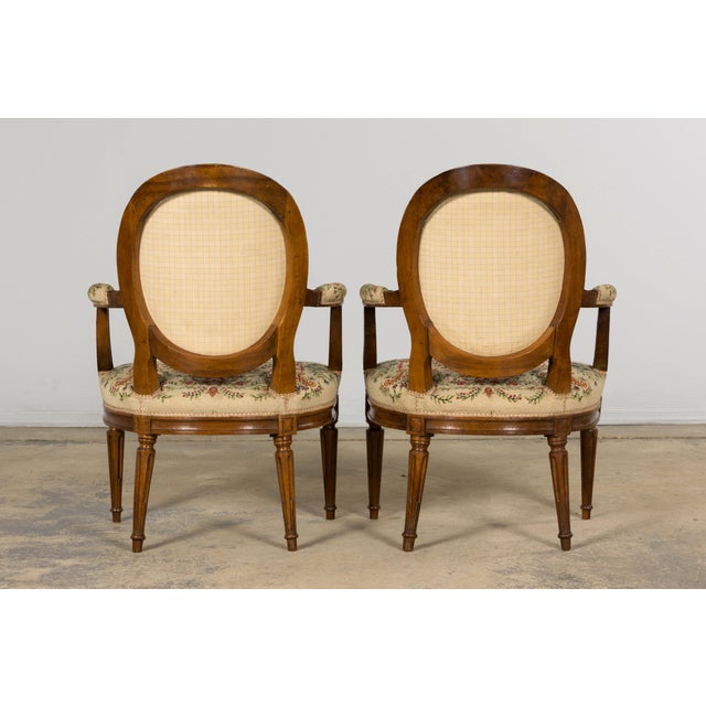 Set of Six 19th Century French Walnut Side Chairs, Louis XVI Style For Sale - Image 18 of 18
