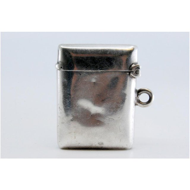 Plain Silver Matchbox with Hinged Lid For Sale - Image 9 of 11