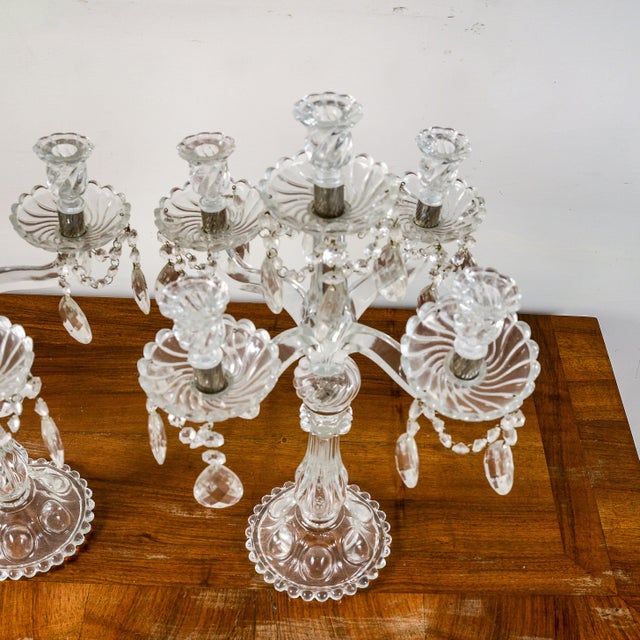 Vintage Glass Candlesticks, Set of 2 For Sale - Image 8 of 9