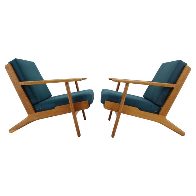 Set of GE 290 Armchairs in Oak attributed to Hans J. Wegner for Getama, Denmark, 1960s For Sale