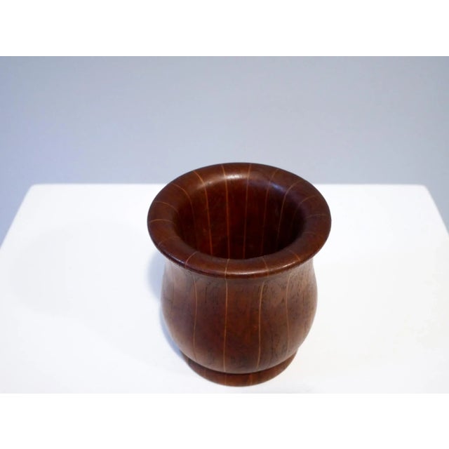 Pencil Pot in Solid Teak and Oak Inlay, Denmark, 1950s For Sale - Image 6 of 7