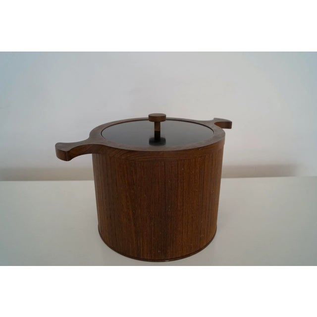 Mid-Century Modern 1960's Danish Modern Wood Ice Bucket For Sale - Image 3 of 13