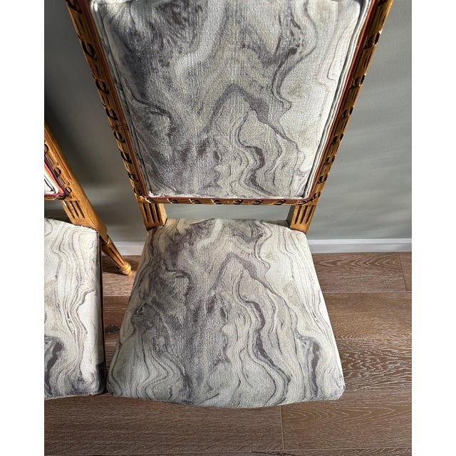 Wood Late 18th Century French Louis XVI - Style Giltwood Dining Chairs With Hand-Painted Rosettes - Set of 6 For Sale - Image 7 of 14