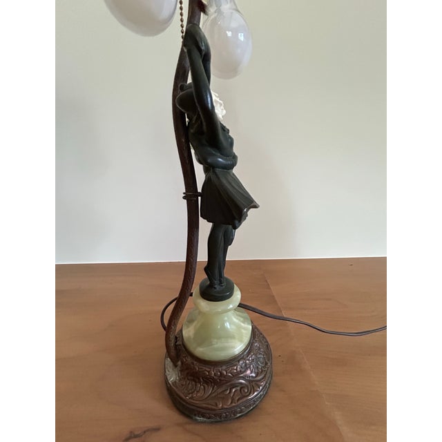 1920s Art Deco Couple Dancing Lamp by Peter Tereszczuk For Sale - Image 4 of 11