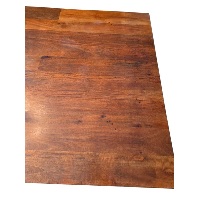 Brown Vintage Custom Farmhouse Dining Room Table Shaker Harvest Primitive Plank Board For Sale - Image 8 of 18