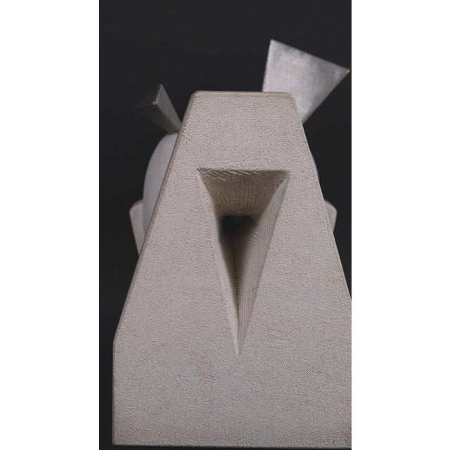 Metal Hugo Verheyen, Painful Memory Sculpture, 1980s, Limestone and Steel For Sale - Image 7 of 10
