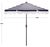 Modern Lucerna 9 Ft Crank Umbrella, Navy Stripe/Brown Pole For Sale - Image 3 of 9