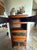 Vintage Asian Chinoiserie Lacquered Wood Tall Cabinet With Brass Decorative Panels For Sale - Image 4 of 8