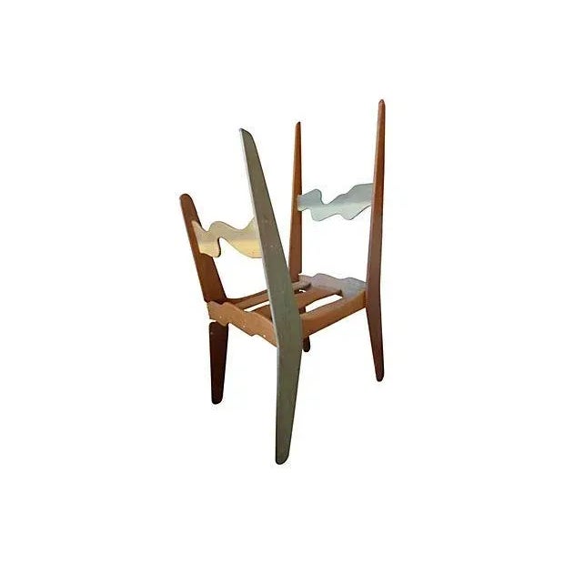 Modernist Sculptural Wooden Bench Seat For Sale - Image 5 of 5