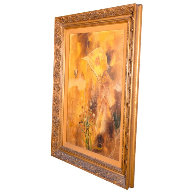 Art Nouveau William Benecke Girl Signed Oil Painting on Canvas Art Nouveau Inspired Portrait For Sale - Image 3 of 9