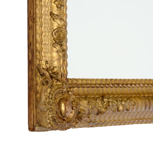 French Classic, French Antique, Napoleon III Gold Leaf Mirror For Sale - Image 3 of 9