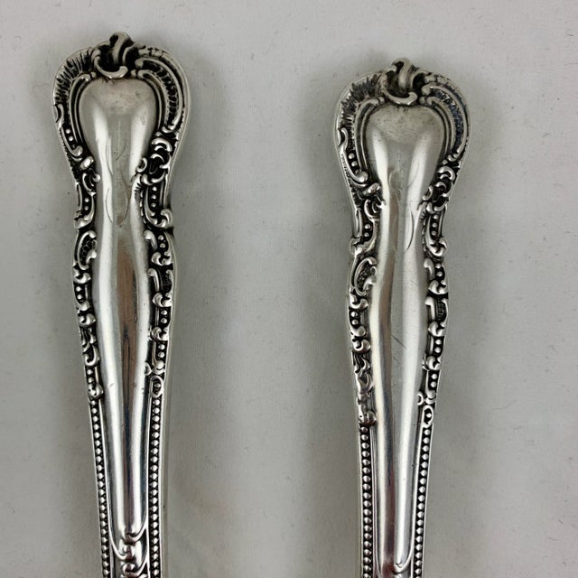 Metal American Sterling Silver Handled Carving Knife and Fork, Set of Two, Circa 1930s For Sale - Image 7 of 12