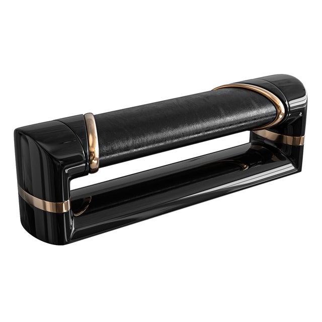 Art Deco "Magistrale" Bench, Stainless Steel and Bronze Details, Handmade For Sale - Image 3 of 7