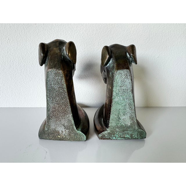 Vintage Art Deco Style Brass Dog Bookends – A Pair For Sale In Miami - Image 6 of 8