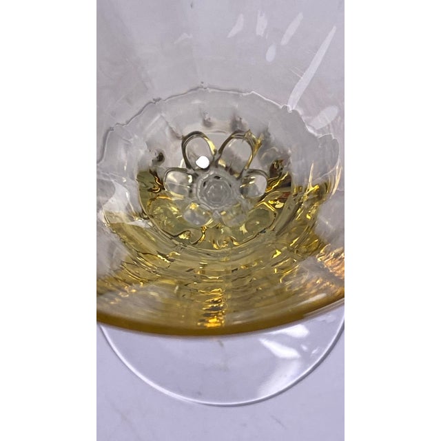 Art Deco Vintage Fostoria Topaz Depression Glass Stemware Set - 21 Pieces For Sale - Image 3 of 14