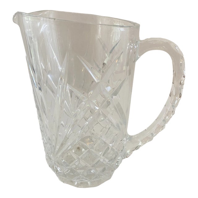 Vintage 1990s French Cristal D'Arques Durand Cut Crystal Pitcher For Sale