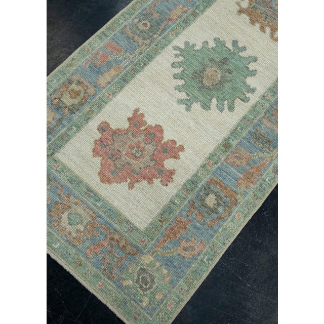 Turkish Turkish Oushak Runner Rug 2'8" x 6'6" #17486 For Sale - Image 3 of 8