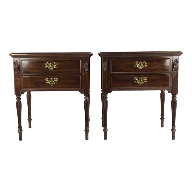 Vintage Ethan Allen "Georgian Court" Two-Drawer Nightstands For Sale