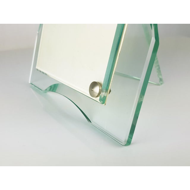 Italian Picture Frame in Cut Glass and Metal, 1950s For Sale - Image 10 of 11