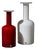 Red and White Glass Vases by Otto Brauer for Holmegaard, Denmark, 1960s, Set of 2 For Sale