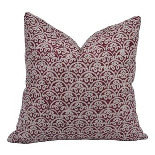 Fabdivine Handmade Block Printed Cushion Cover 22x22 Inch Pure Linen- Shatru For Sale