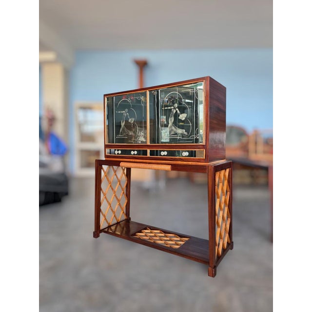 Italian Art Deco Rationalist Mirrored Sideboard, 1930s For Sale - Image 3 of 18