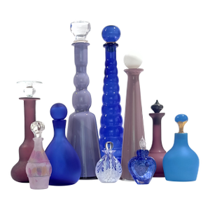 Lavender Lilac & Lapis Eclectic Glass Bottle Curation - Group of 10