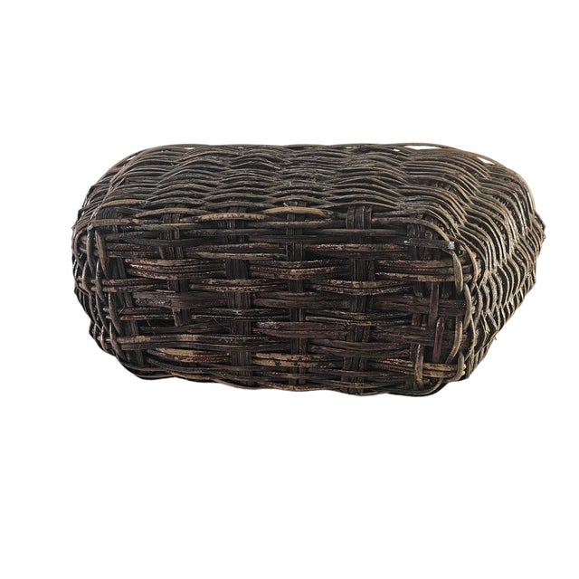 Chinese Woven Willow Oil Container Basket 25" For Sale - Image 9 of 10