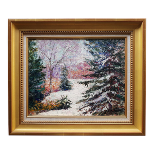Charreton Victor - Snowy Forest - Oil on Cardboard - Early 20th Century - Framed