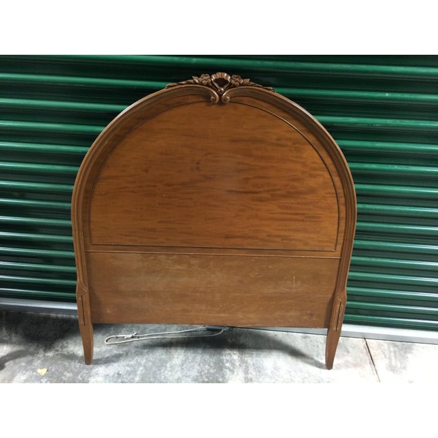 Antique French Twin Bed Headboard and Footboard With Carved Details 2