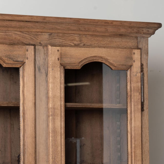 Large 20th Century French Bleached Oak Bookcase Display Cabinet For Sale - Image 6 of 10
