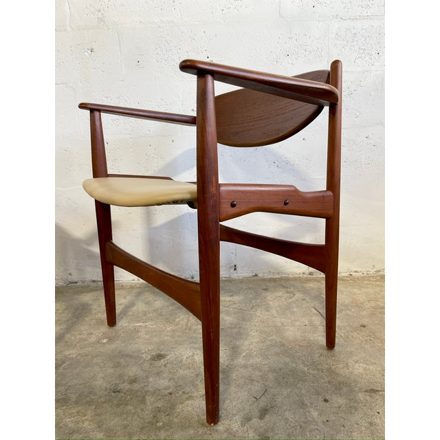 Mid-Century Modern Pair Arne Hovmand Olsen Rare Danish Modern Teak Chairs For Sale - Image 3 of 13