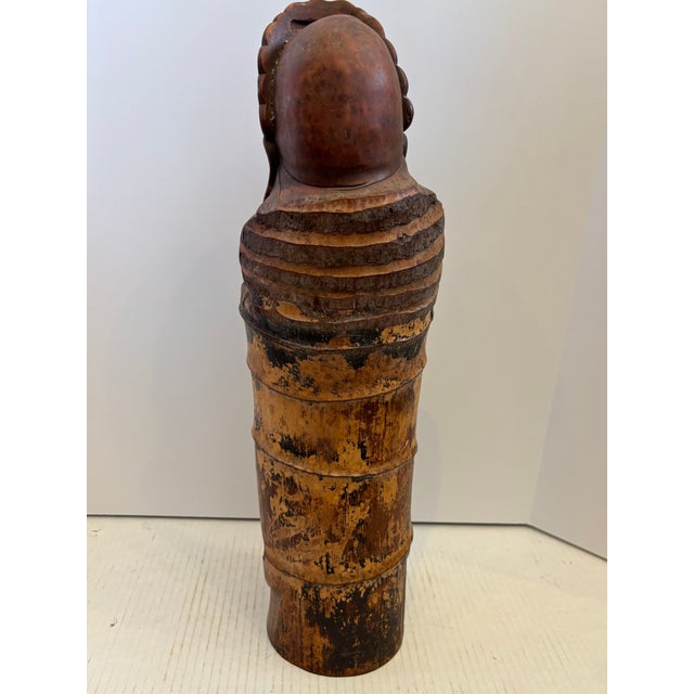 Late 19th Century Chinese Hand - Carved Bamboo Buddha Statue For Sale - Image 4 of 10