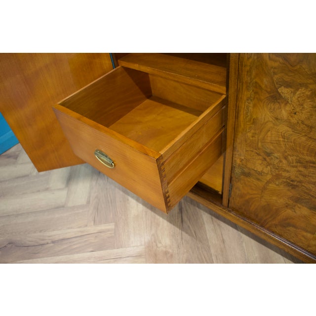 Vintage Art Deco Burr Walnut Triple Door Wardrobe, 1930s For Sale - Image 11 of 15