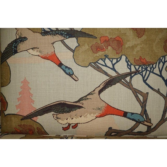 Three Piece Suite Sofa & Armchairs in Mulberry Flying Ducks by George Smith Norris, Set of 3 For Sale - Image 16 of 18