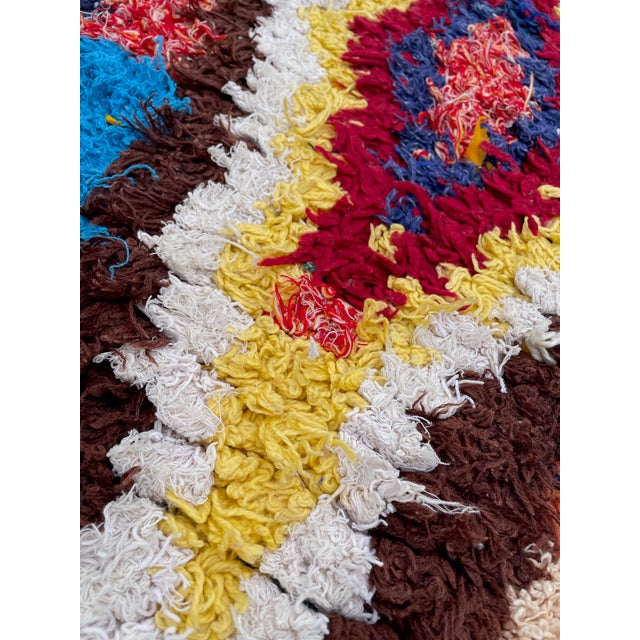 Moroccan Colorful Moroccan Azilal Wool Rug For Sale - Image 3 of 9