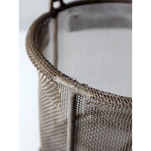 Vintage Wire Mesh Basket For Sale - Image 4 of 7