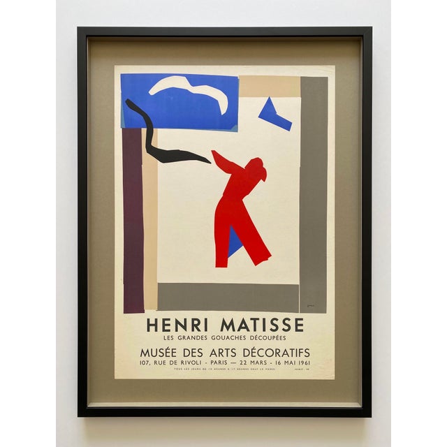 Henri Matisse Vintage 1961 Mourlot Fine Art Lithograph Print Framed Mid Century Modernist Paris Exhibition Poster " Le Danseur " 1937 For Sale - Image 14 of 14