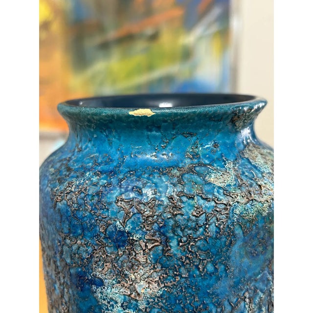 Ceramic Vintage Bitossi Cinese Chinese Blue Vase Aldo Londi for Rosenthal Netter Signed For Sale - Image 7 of 10
