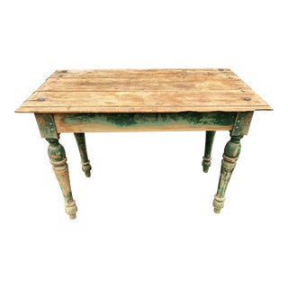 19th Century Pine Primitive Work Table For Sale