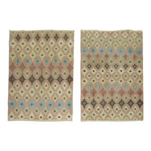 Pair of Turkish Deco Scatter Size Vintage Rugs