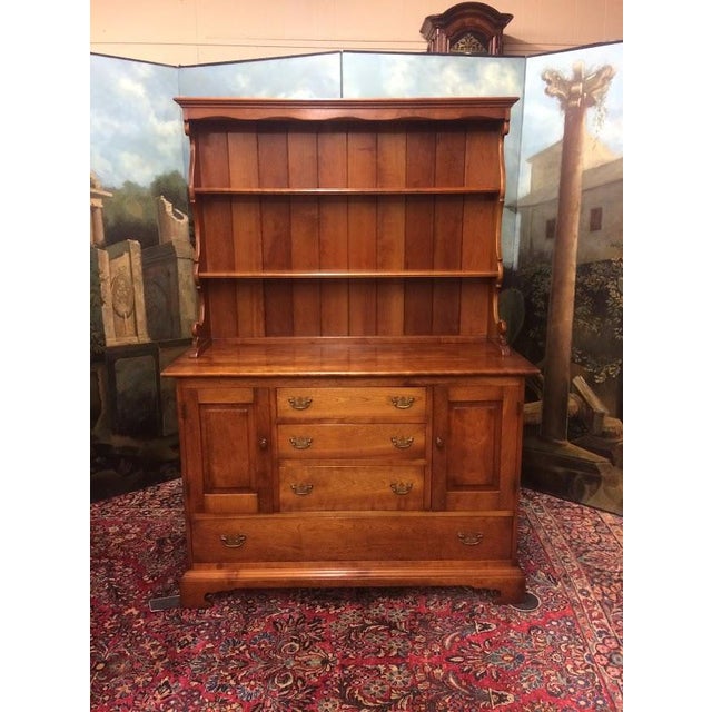 Item: Vintage Two Piece Stickley Welsh Cupboard in Cherry wood. Age & Condition: Circa 1950-1960. Signs of use to the top...