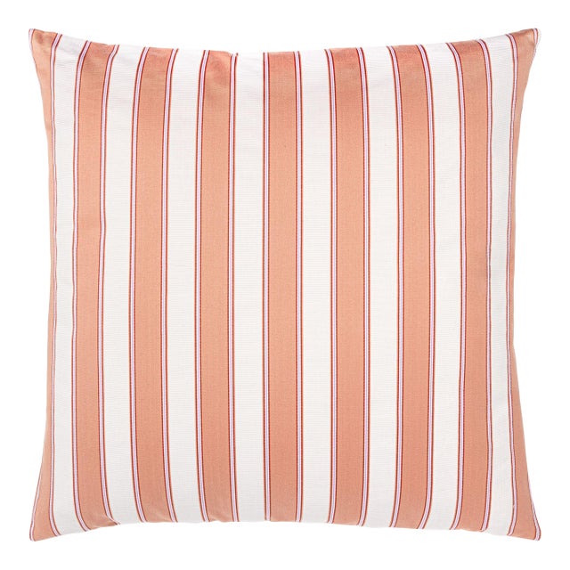 Scalamandre 22" x 22" Piano Stripe Pillow in Peach For Sale