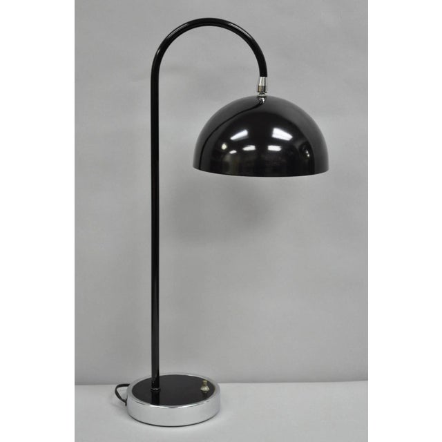 Vintage Mid Century Modern Black Arc Chrome Metal Table Desk Lamp For Sale - Image 9 of 9