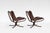 Vintage Falcon Chairs in Dark Brown Leather and Plywood by Sigurd Ressell for Vatne Møbler, 1970s, Set of 2 For Sale - Image 3 of 9